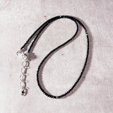 Faceted black tourmaline round 925 necklace
