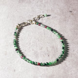 Faceted ruby zoisite 925 bracelet