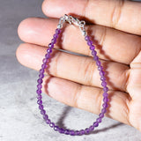 Amethyst faceted round 925 bracelet