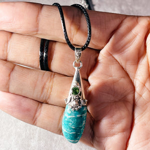 Amazonite peridot 925 pendant