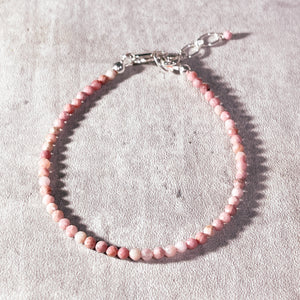 Faceted Rhodonite 925 bracelet