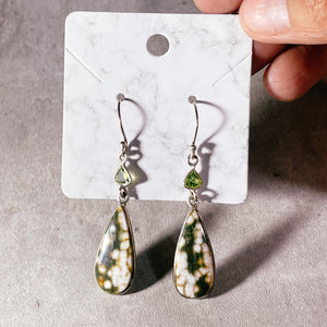 Ocean jasper peridot 925 dangles