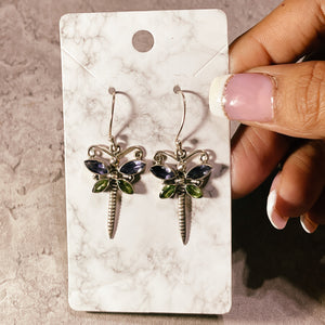 Iolite peridot dragonfly 925 dangles