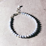 Faceted owyhee opal round 925 bracelet