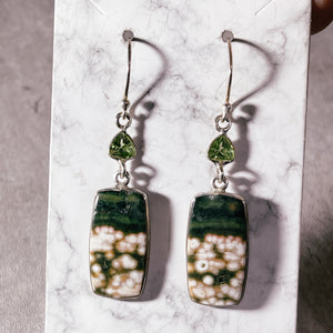 Ocean jasper peridot 925 dangles