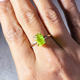 Rough peridot 925 adjustable rose gold ring