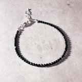 Faceted black tourmaline 925 bracelet
