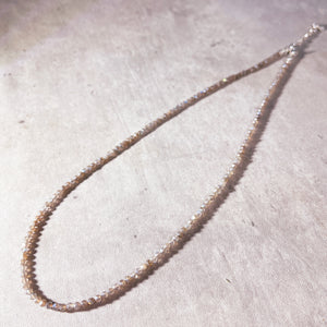 Faceted coated labradorite round 925 necklace