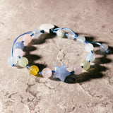 Aquamarine star adjustable bracelet