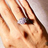 Multi Tanzanite floral 925 s6.25 ring