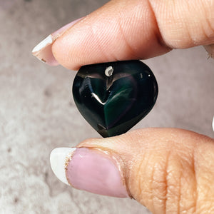 Rainbow Obsidian heart pendant B