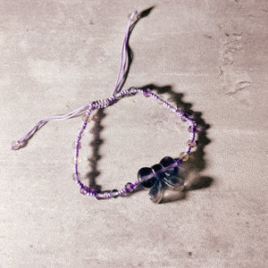 Fluorite bow adjustable bracelet