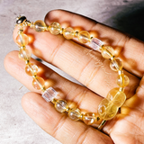 Citrine fluorite fox adjustable bracelet