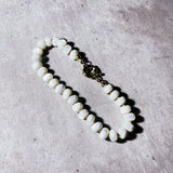 Mother of pearl silk knot bracelet
