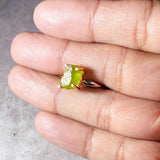 Rough peridot 925 adjustable rose gold ring