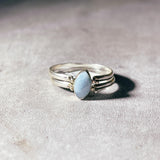 Larimar Amber 925 sz10.5 flip ring