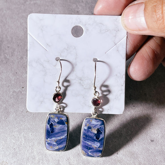 Pietersite garnet 925 dangles