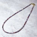 Faceted multi spinel round  gold filled necklace