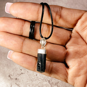 Black tourmaline 925 pendant