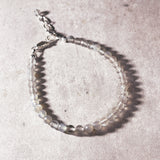 Faceted grey moonstone round 925 bracelet