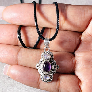 Amethyst moonstone 925 pendant